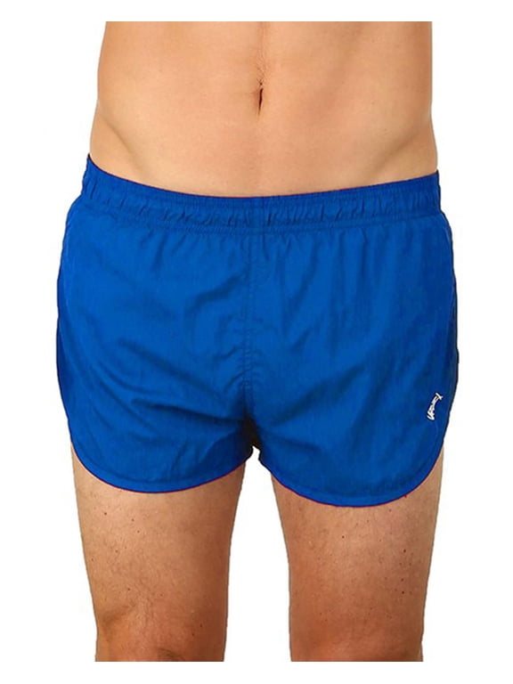 Mens Swim Trunks Nylon Boxer Shorts Running Shorts, Royal, Size: 2X, Uzzi Active Wear
