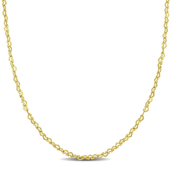 Amour 2mm Heart Link Necklace in 14k Yellow Gold - 18 in