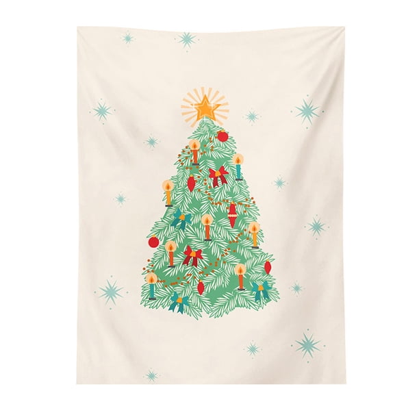 Yhmxh Decoración navideña, tela colgante para fiestas, fondo de árbol de Navidad, regalo