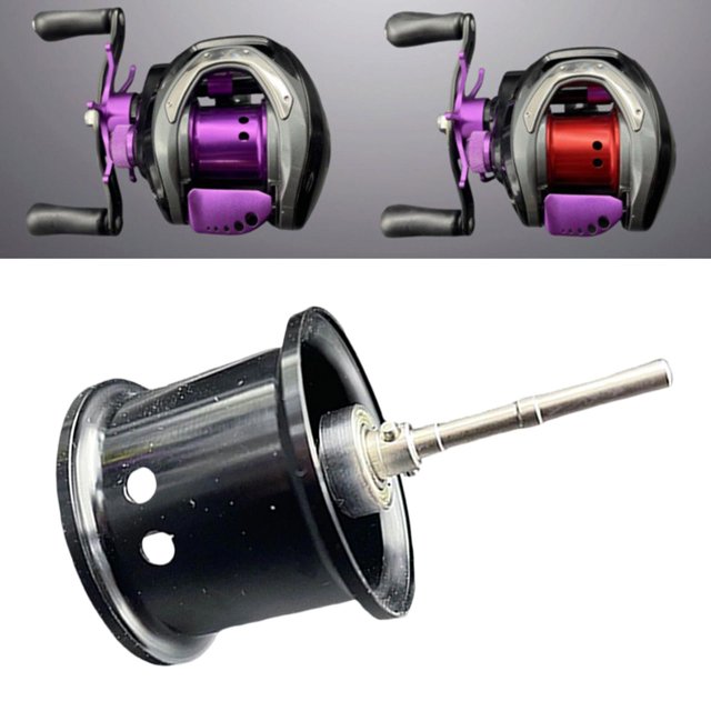 Carrete de pesca ligero y suave para fundición, carrete de aluminio resistente, herramienta de modificación para reparación y reacondicionamiento de Negro