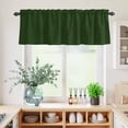 thumbnail image 5 of 3 Piece Kitchen Curtains and Valances Set Solid Dark Green Cafe Curtains 24 Inch Length Retro Minimalism Abstract Denim Texture Valance & Tier Curtain for Living Room Bedroom Window 54"x18"+27"x24"*2, 5 of 6