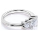 thumbnail image 4 of JeenMata Anillo de Compromiso de Corte Princesa de 1 Quilate Anillo de Compromiso de Tres Piedras: Anillo de Pasado, Presente y Futuro: Oro Blanco de 18 K sobre Plata, 4 of 5