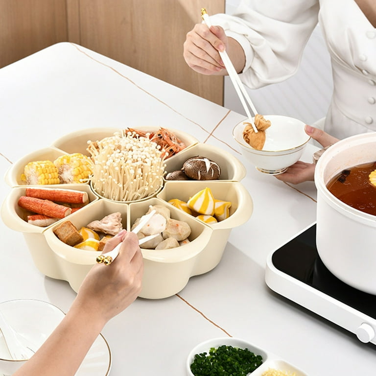 Sunjoy Tech Hot Pot Food Preparation Tray 6/9 Compartments 360