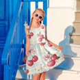 thumbnail image 4 of Girls Dress Cherry and Bow Sleeveless Dress for Girls Hem A-Line Casual Sundress, 4 of 7