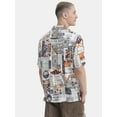 thumbnail image 5 of No Boundaries Men's & Big Men's Rayon Print Button Up Shirt with Short Sleeves, Sizes XS-5XL, 5 of 5