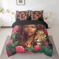 thumbnail image 2 of Erosebridal Cowgirl Princess Bed in a Bag Full size, Romantic Rose Bedding Full Size, 3D Tiger Reversible Comforter Sets with Sheets, Super Cozy Room Decorative, 7-Piece, 2 of 6