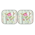 thumbnail image 7 of Xecao Vintage Wood Background with Floral for Foldable Car Sun Shades (2-Pack) offer sun protection with an easy-fold design for convenient windshield shading., 7 of 7