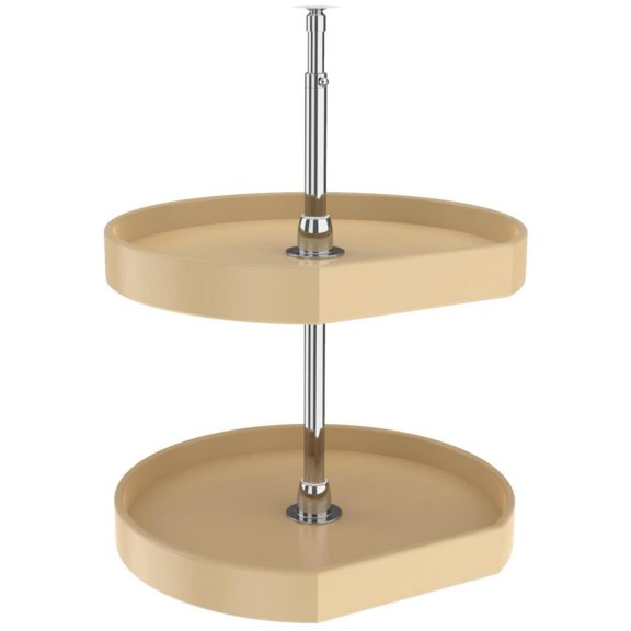 Rev-A-Shelf 6272-20-15-52 Classic 2 Tier 20" D Shaped Flat Side Lazy Susan - Almond