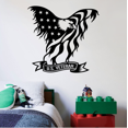 thumbnail image 3 of U.S. Veteran American Eagle American Flag Silhouette Army Military Veteran Silhouette Vinyl Wall Art Wall Sticker Wall Decal for Home House Room Bedroom Kids Room Play Area DecorationSize (40x24 inch), 3 of 3