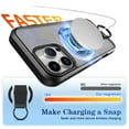 thumbnail image 6 of Magnetic Case for iPhone 14 Pro, [Built-in Kickstand] [Compatible with Mag-Safe] Slim Skin-Feel Shockproof Phone Cover with Anti-Drop Secure Ring Grip for iPhone 14 Pro, Black, 6 of 10