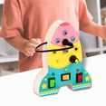thumbnail image 3 of Switch Busy Board Montessori Toy Rocket Shape Early Educational Sensory Toy Toddler Busy Board para avión Viaje Juguete Niños y niñas Niños pequeños rosa CUTICAT tablero ocupado, 3 of 8