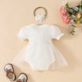thumbnail image 4 of WIBACKER Baby Girl Summer Clothes Newborn Girls Puff Sleeve Romper +Headband Set Infant Bodysuit Tulle Skirt Outfit 0-18 Months, 4 of 9
