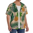 thumbnail image 2 of Goofa Pineapples Palm Leaves Printed Men's Casual Short-sleeved Shirt,Lightweight Breathable Button-down,Summer Casual men's top,Versatile Fashion shirt-3X-Large, 2 of 7
