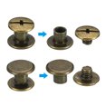 thumbnail image 4 of 50 Juegos de Tornillos Chicago, M5x4mm Tornillo de Poste de Remache de Latón para Cuero, Marrón, 4 of 7