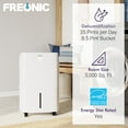 thumbnail image 3 of Freonic Energy Star 35-Pint 3,000 sq.ft. Portable Dehumidifier in White,FHCD351AWG, 3 of 12