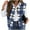 Dark Blue, variant on Womens Fannel Plaid Vests Color Block Checkered Sleeveless Jacket Plus Size Button Down Collared Vest Top with Pocket Green S