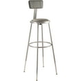 thumbnail image 2 of (Pack of 2) NPS 32 -39" Height Adjustable Heavy Duty Vinyl Padded Steel Stool With Backrest, Grey, 2 of 2