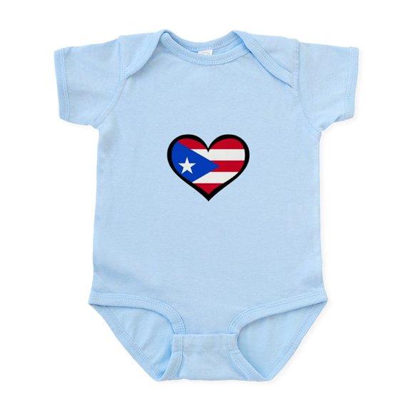 CafePress - Puerto Rico Love Heart Infant Bodysuit - Baby Light Bodysuit, Size Newborn - 24 Months