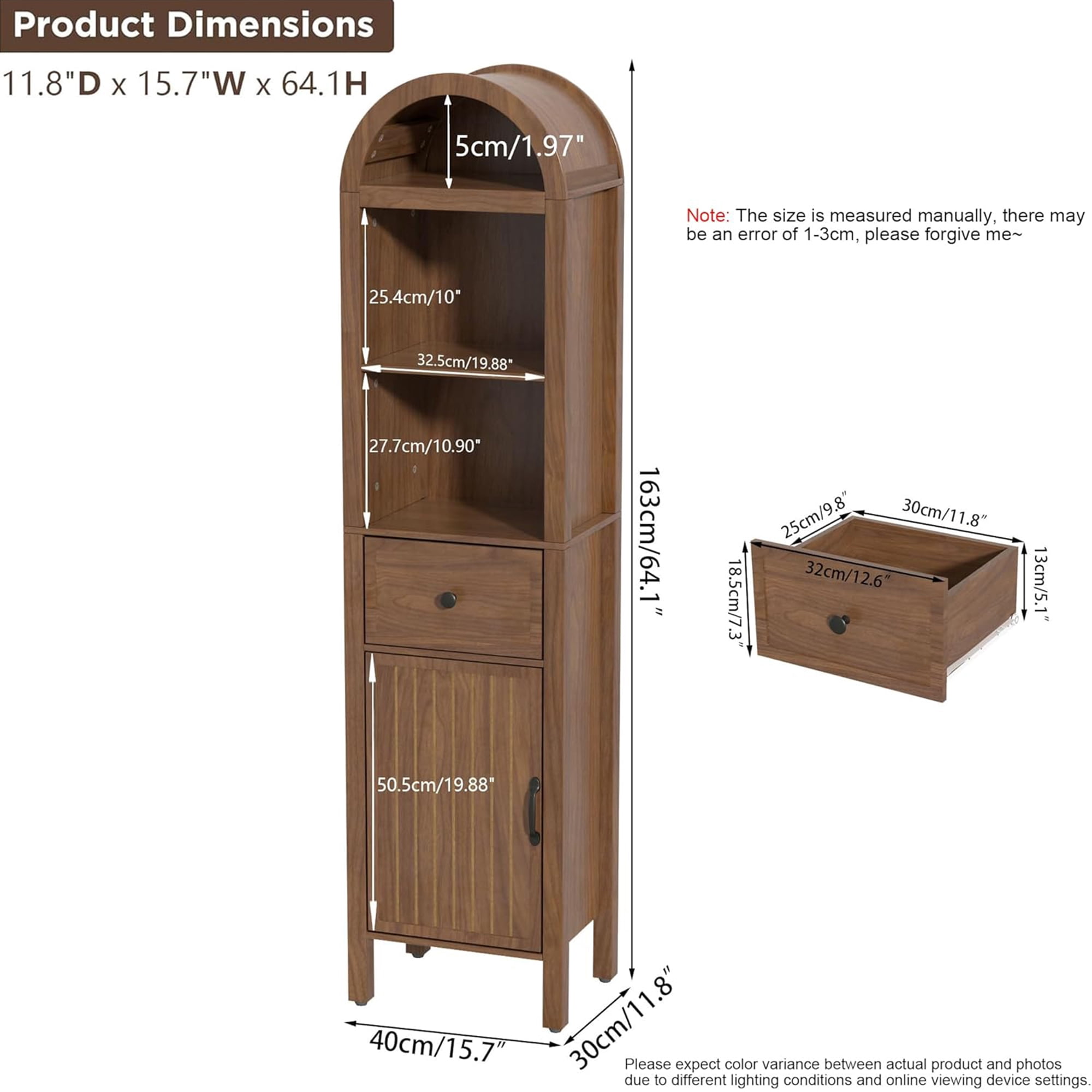 Fiogmub Tall Storage Cabinets with Doors and Shelves, Narrow Tall Linen Cabinet with Drawer