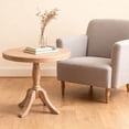 thumbnail image 6 of 23.6'' Round Wooden End Table, Wooden Pedestal Side Coffee Tables, for Living Room, Bedroom, Entryway, Equipped with Two Stands, Two Heights: 24.4'' and 28.4'', Natural, 6 of 9