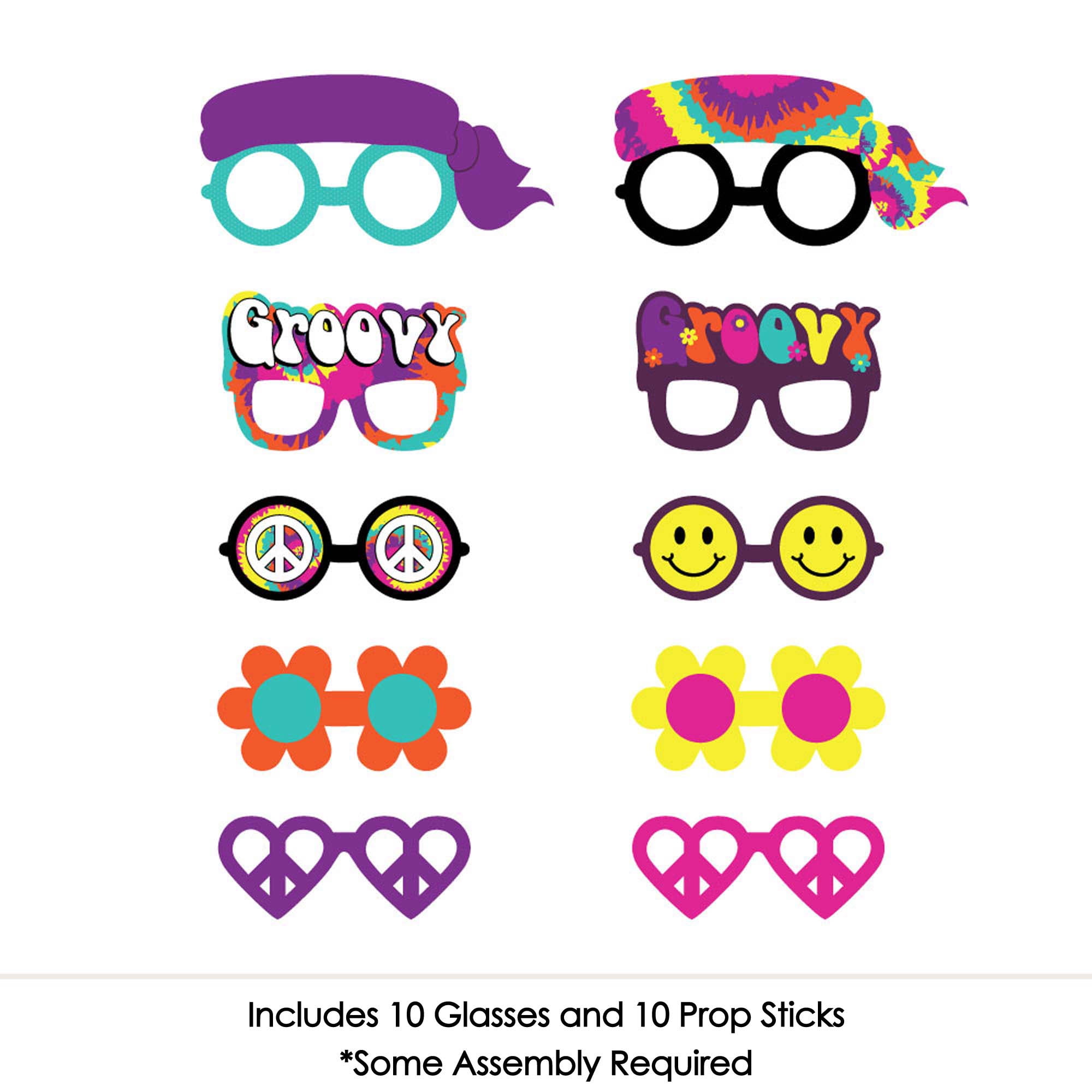 Big Dot of Happiness 60 s Hippie Glasses Paper Card Stock 1960s