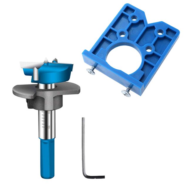 Juego de herramientas de perforación de bisagras Plantilla de enrutador de orificio de perforación de bisagras para marco Bisagras Muebles Azul DYNWAVEMX Plantilla para taladrar bisagras