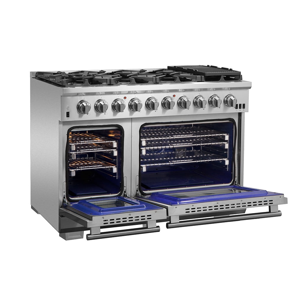 Forno Capriasca 48 in 6.58 cu ft Double Oven Gas Range in Stainless Steel