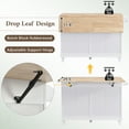 thumbnail image 4 of Harper & Bright Designs Kitchen Island Set with 2 Seatings and Drop Leaf, Farmhouse Dining Table Set with Storage Cabinet, Drawers and Towel Rack, White, 4 of 12