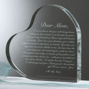 Plaque A Letter To Mom Personalized Heart Sculpture, Mother's Day Gifts, Keepsakes for Mom, Custom Mom Gift, Keepsake Block