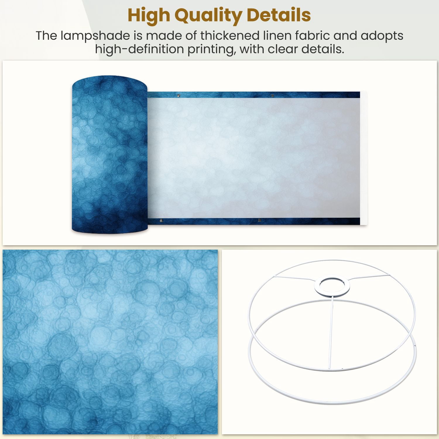 Linen Drum Lamp Shades abstract blue blue paper vintage grunge texture glassy 13" x 13" x 10" Lampshade for Table Lamps Floor Lamps Lamp Shade Replacement Easy Assembly Required