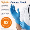 thumbnail image 3 of Guantes de nitrilo para examen Supmedic, talla grande, 100 piezas, azules, 3 of 6