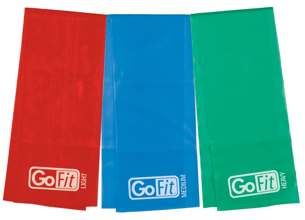 GoFit Latex Power Flat Band Kit for Resistance Band Training, Stretch Resistance Band, Mobility Band