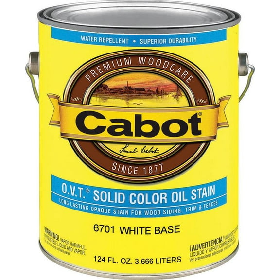 Cabot Creamery O.V.T. Oil Stain Flat Exterior - Durable, Liquid - 1 Gallon, White