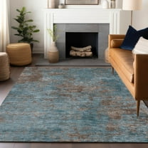 Addison Rugs Chantille Indoor/Outdoor Transitional Modern Teal Washable Rectangle Rug, 10' x 14'