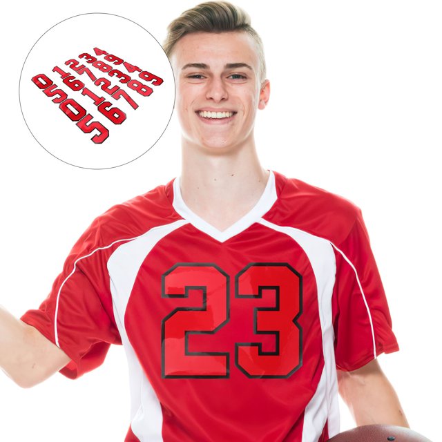 OULII 20 Pcs Écussons Numérotés Thermocollants Écussons en Jersey à Coudre pour Équipes Sportives Rouges pour Articles de Fan