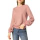 thumbnail image 1 of Suéter Tipo Jersey Acanalado Con Mangas De Farol Clásico Para Mujer Rosa XL, 1 of 6