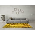 thumbnail image 3 of Ahgly Company Machine Washable Indoor Square Abstract Yellow Modern Area Rugs, 7' Square, 3 of 4