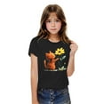thumbnail image 2 of T-shirts Graphiques pour Fille à Imprimé Floral, Manches Courtes, Col Rond, Hauts, 2 of 6