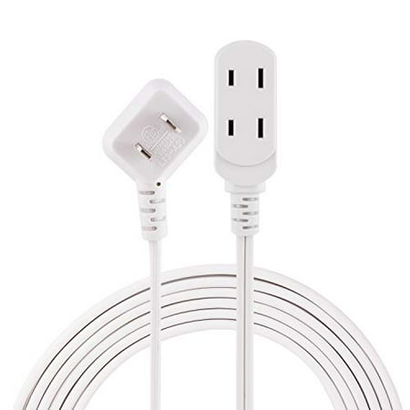 Philips 3 Outlet Extension Cord, 15 Ft Long Cord, Polarized Outlets, Flat Plug, Perfect for Home or Office, White,