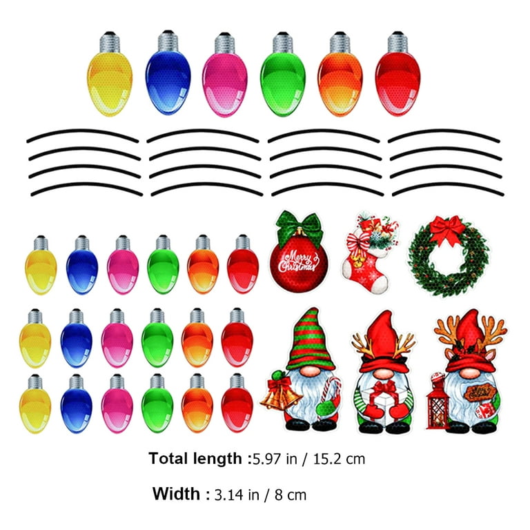Frcolor 1 Set of Car Magnet Decals Christmas Theme Magnet Stickers Car Reflective Decorations