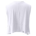 thumbnail image 4 of Samlisa Womens Cropped Workout Tank Tops Summer Loose Fit Sleeveless Yoga Tops Irregular Hem Side Slit Running Gym Fitness T Shirts Tees 0630S*White XL, 4 of 6