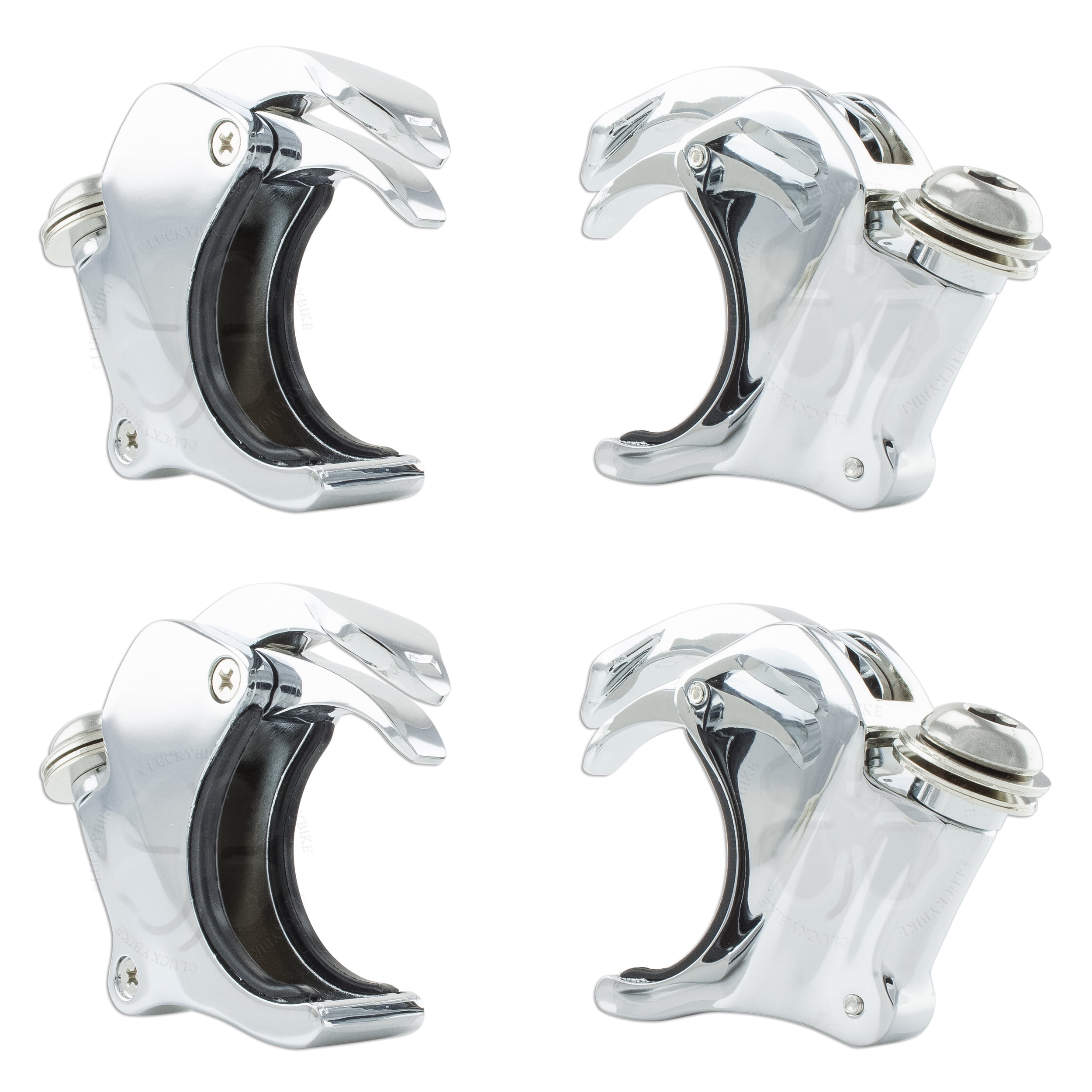 4x Set 49mm Quick Release Windshield Fork Clamps Harley VRod Dyna FXD