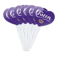 thumbnail image 1 of The Queen is Here Crown Royalty Heart Love Cupcake Picks Toppers Decoration Set of 6, 1 of 6