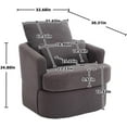 thumbnail image 2 of BISHE Modern Teddy Recliner Chair with 360° Swivel, Comfy Barrel Accent Armchair with Cushions, Upholstered Lounge Chair for Living Room, Bedroom, Nursery, Apartment, Gray Teddy, 2 of 7