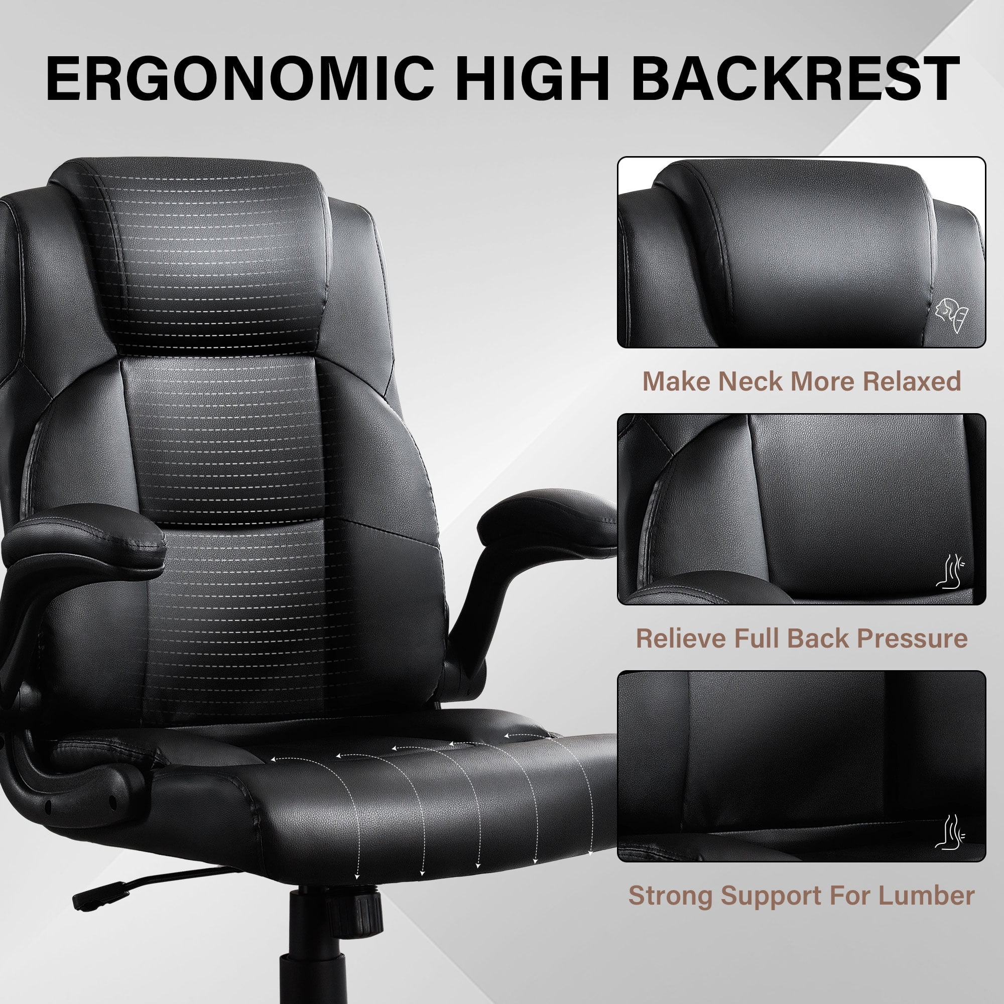 JONPONY Big and Tall Office Chair 400LBS Wide Seat Ergonomic Computer Desk Chair High Back Executive(图4) JONPONY Big and Tall Office Chair 400LBS Wide Seat Ergonomic Computer Desk Chair High Back Executive(图4)