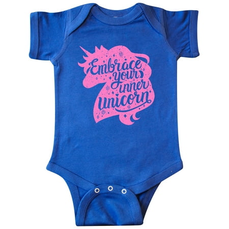 

Inktastic Embrace Your Inner Unicorn with Silhouette in Pink Grunge Gift Baby Boy or Baby Girl Bodysuit