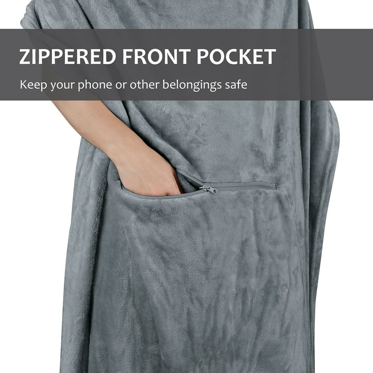 Tirrinia Wearable Blanket with Foot Pockets for Women Men