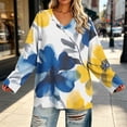 thumbnail image 5 of CLOISE Plus Size Tunic Tops for Women V Neck Casual Pullover Floral Long Sleeve Shirts Fall Loose Outfits White 3XL, 5 of 6