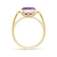 thumbnail image 2 of ANGARA Natural 3.1 Ct. Amethyst with Diamond Side Stones Ring in 14K Yellow Gold for Women (Ring Size: 3), 2 of 9
