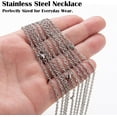 thumbnail image 4 of Paquete de 24 cadenas para collar de acero inoxidable, cadena de cable para collar a granel para hacer joyas, 24 pulgadas, 4 of 5